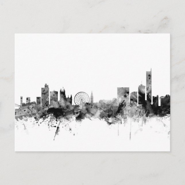 Manchester England Skyline Postkarte (Vorderseite)