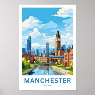 Manchester England Travel Print Poster
