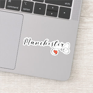 Manchester Heart Flag Aufkleber