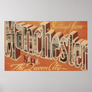 Manchester, New Hampshire - Großer Buchstabe Poster
