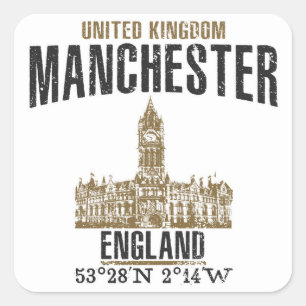 Manchester Quadratischer Aufkleber
