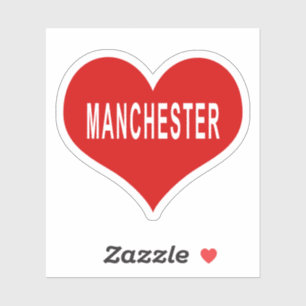 MANCHESTER rotes Herz Vinyl Aufkleber