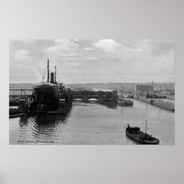 Manchester Ship Canal, c.1910 Poster (Vorne)