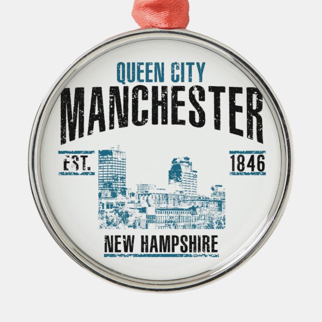 Manchester Silbernes Ornament (Vorne)