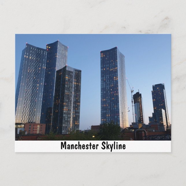 Manchester Skyline Postkarte (Vorderseite)