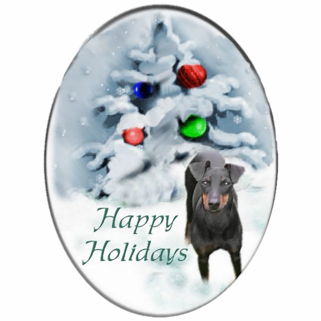 Manchester Terrier Christmas Ornament Fotoskulptur Ornament (Vorne)