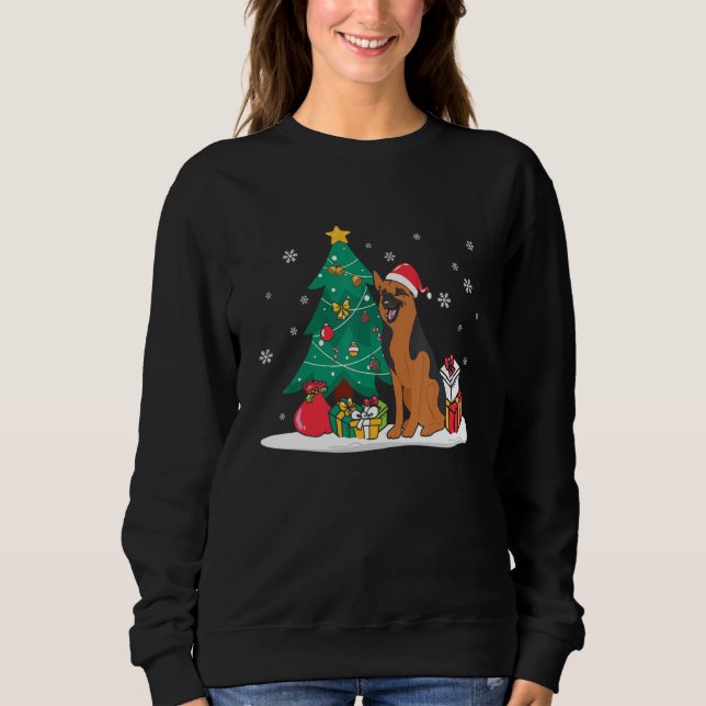 Manchester Terrier Christmas Tree Light Pajama Dog Sweatshirt (Vorderseite)