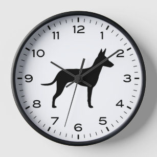 Manchester Terrier Dog Breed Silhouette Uhr