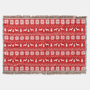 Manchester Terrier Dog Silhouetten Christmas Red R Decke
