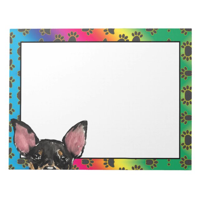 Manchester Terrier farbenfrohe Hundekuchen-Muster Notizblock (Vorderseite)