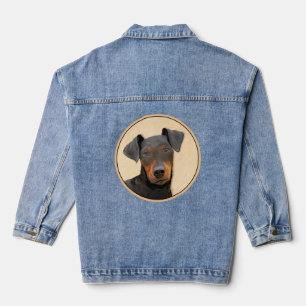 Manchester Terrier Gemälde Originale Tierkunst Jeansjacke