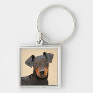Manchester Terrier Gemälde Originale Tierkunst Schlüsselanhänger