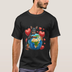 Manchester Terrier Hund Erdtag Umarmen Liebe Besit T-Shirt