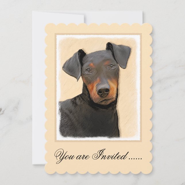 Manchester Terrier Painting Original Animal Art Einladung (Vorderseite)