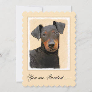 Manchester Terrier Painting Original Animal Art Einladung