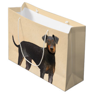 Manchester Terrier Painting Original Animal Art Große Geschenktüte