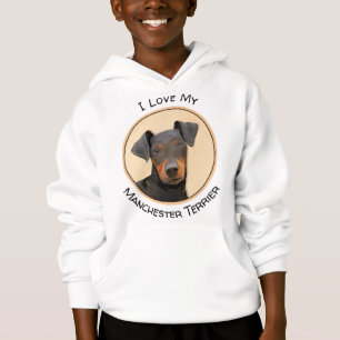 Manchester Terrier Painting Original Animal Art Hoodie