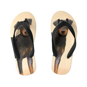 Manchester Terrier Painting Original Animal Art Kinderbadesandalen
