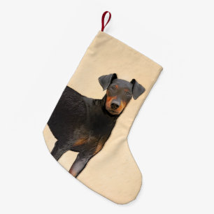 Manchester Terrier Painting Original Animal Art Kleiner Weihnachtsstrumpf