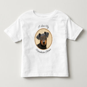 Manchester Terrier Painting Original Animal Art Kleinkind T-shirt