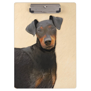 Manchester Terrier Painting Original Animal Art Klemmbrett