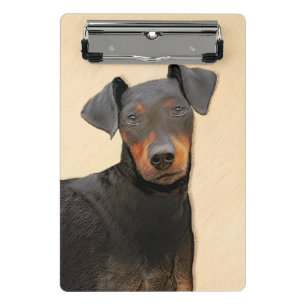 Manchester Terrier Painting Original Animal Art Mini Klemmbrett