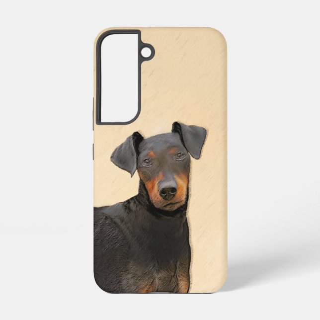 Manchester Terrier Painting Original Animal Art Samsung Galaxy Hülle (Rückseite)