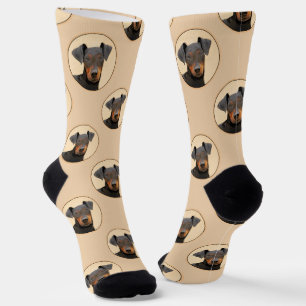 Manchester Terrier Painting Original Animal Art Socken