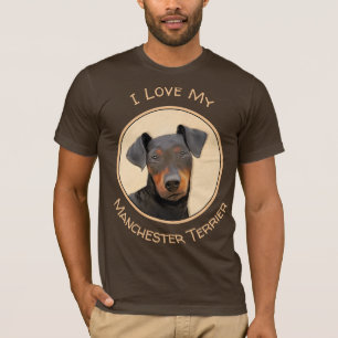 Manchester Terrier Painting Original Animal Art T-Shirt