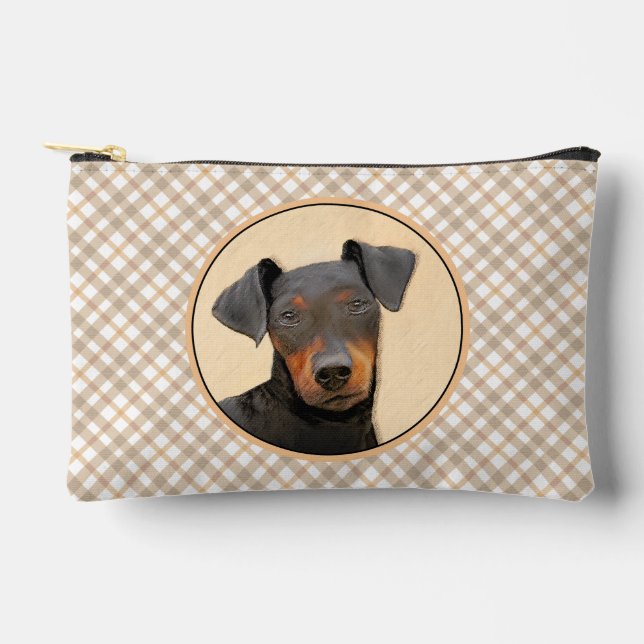 Manchester Terrier Painting Original Animal Art Zubehörtasche (Vorderseite)