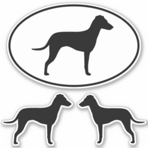 Manchester Terrier-Silhouetten mit natürlichen Ohr Aufkleber