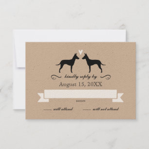 Manchester Terrier Silhouetten Wedding Reply UAWG RSVP Karte