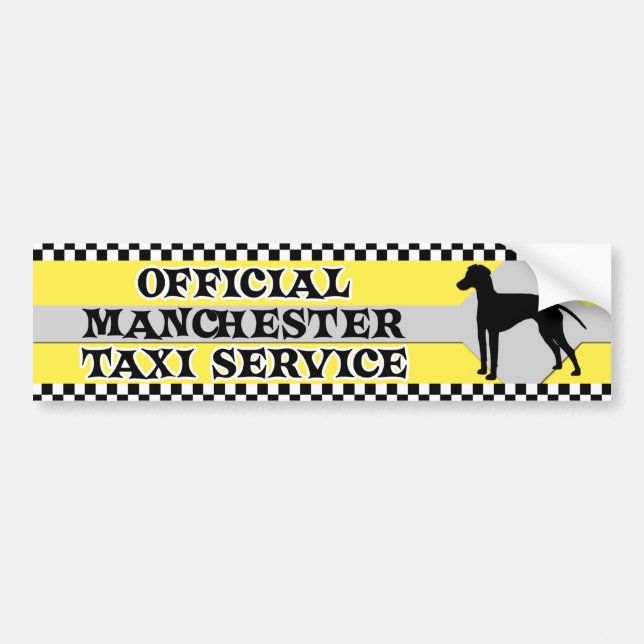 Manchester-Terrier-Taxi-Service-Autoaufkleber Autoaufkleber (Vorne)