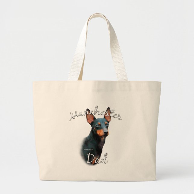 Manchester Terrier Vater 2 Jumbo Stoffbeutel (Vorne)