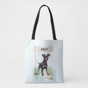 Manchester Terrier Wasserfarben personalisierter H Tasche