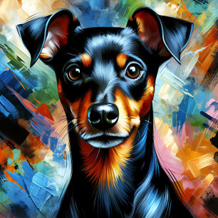 Manchester Toy Terrier Hund Acryl Druck Farbig