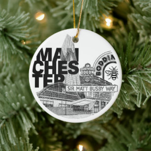 Manchester United Christmas Bauble Keramik Ornament