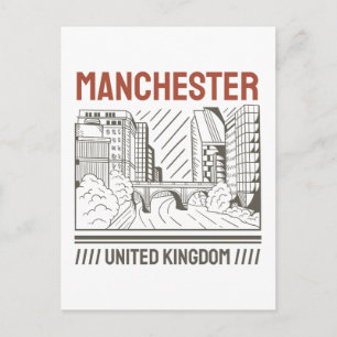 Manchester United Kingdom Stadtbild Kunst Design Postkarte