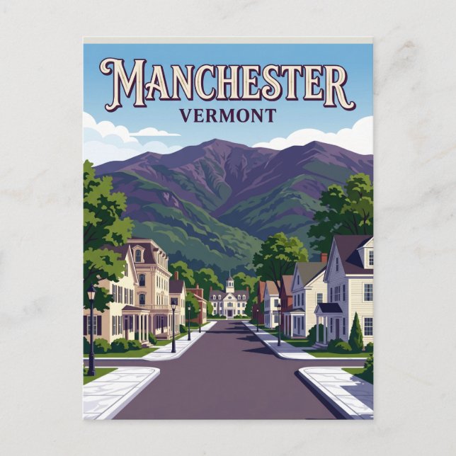 Manchester USA Postkarte (Vorderseite)