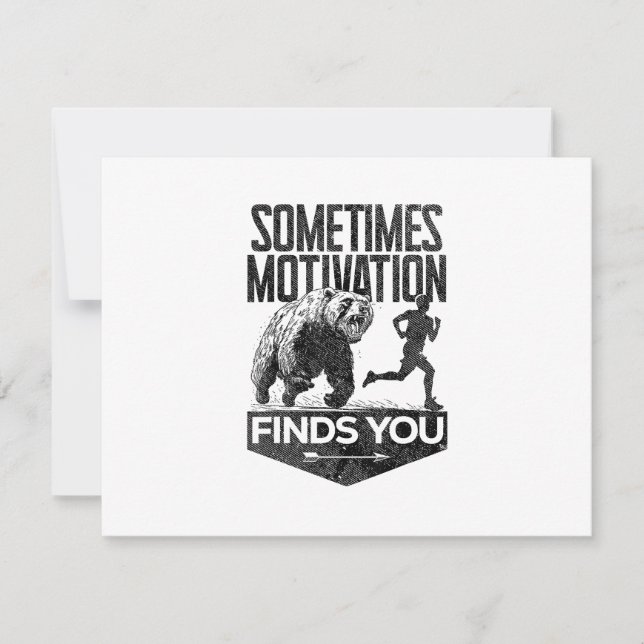 Manchmal findet Motivation einen lustigen Laufmoti RSVP Karte (Vorderseite)