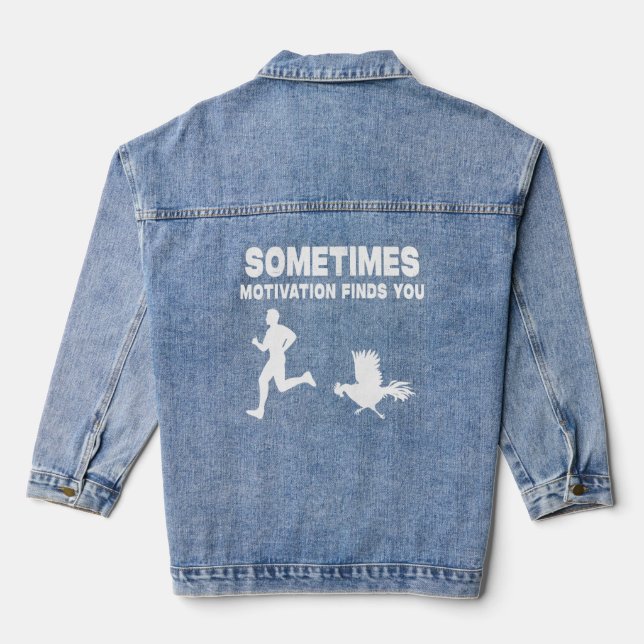 Manchmal findet Motivation Sie Athlete Rooster Ru Jeansjacke (Rückseite)