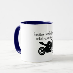 Manchmal frage ich mich, ob... Funny, Motorrad Tasse