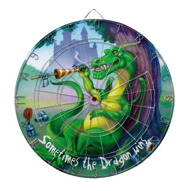 Manchmal gewinnt der Drache - Grün Dartscheibe (vorne)