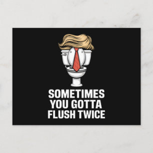 Manchmal hast du zweimal Flush Postkarte