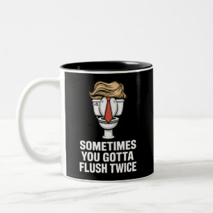 Manchmal muss man zweimal spülen zweifarbige tasse