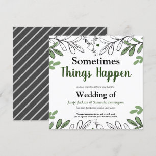 Manchmal passiert Hochzeit ändern das Datum Einladung