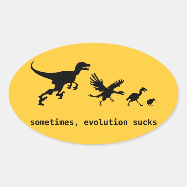 Manchmal sind zum Kotzen die Evolution Ovaler Aufkleber (Vorderseite)