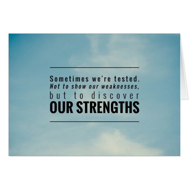 Manchmal werden wir getestet (Vorderseite (Horizontal))