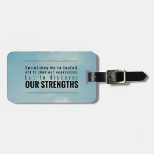 Manchmal werden wir getestet gepäckanhänger