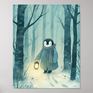 Manchot Cozy – Affiche de décoration pour la chamb